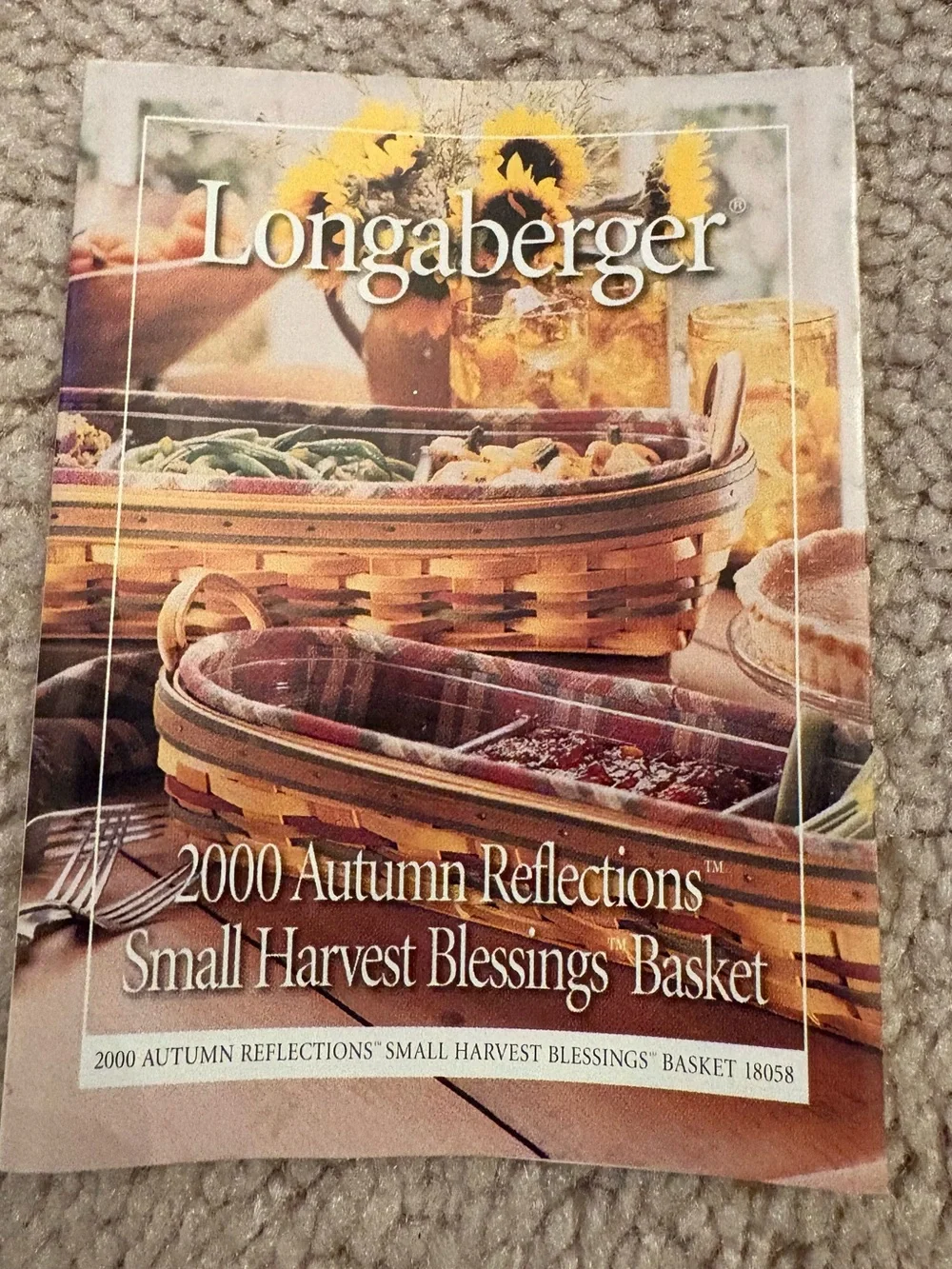 Longaberger Woven Basket with Green and Red Accents